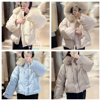 SNIDEL羽绒服毛领连帽纯色百搭