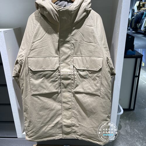 李维斯连帽羽绒服纯色百搭