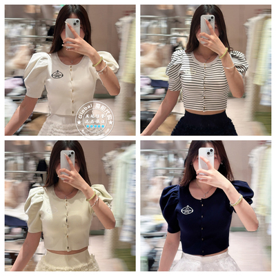 SNIDEL 国内代购 26春 chacott联名泡泡袖短款针织开衫SWNT261114