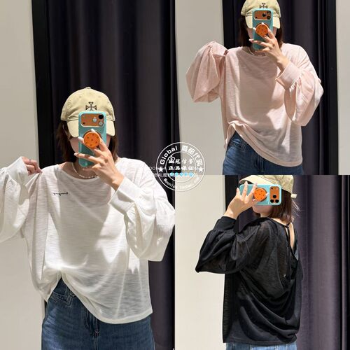 MOUSSY26春夏轻薄微透长袖T恤女