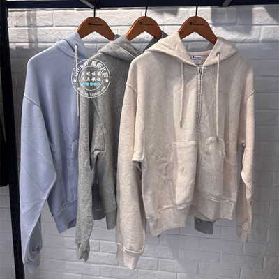 CHAMPION长袖拉链开衫连帽卫衣女