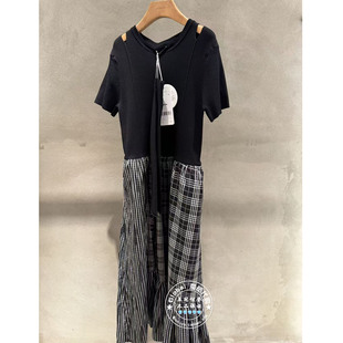 INITIAL国内代购26春女圆领拼接假两件连衣裙26SDNFMCVV543不退换