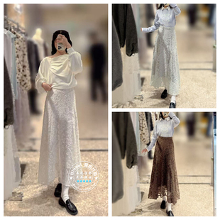 SNIDEL国内代购 25秋冬 蕾丝刺绣鱼尾半身裙SWFS254268吊牌价1370