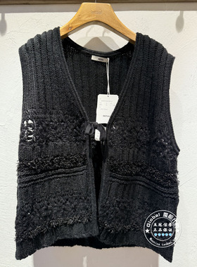 INITIAL国内代购 26春女V领镂空绣花针织马甲26SWVFMCXX114不退换