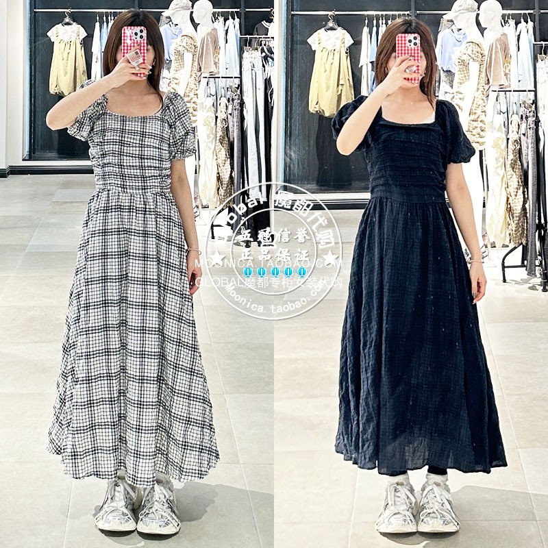 MOUSSY日系露肩气质长款连衣裙