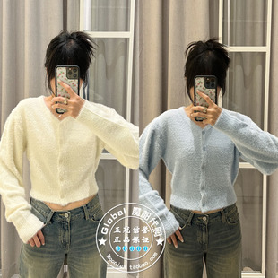 特价 SLY国内代购 24冬 立领毛茸茸针织开衫毛衣 038HAM70-0231