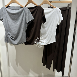 MOFAN/摩凡 国内代购 26春夏 百搭纯色荡领短袖T恤 FAT226052A