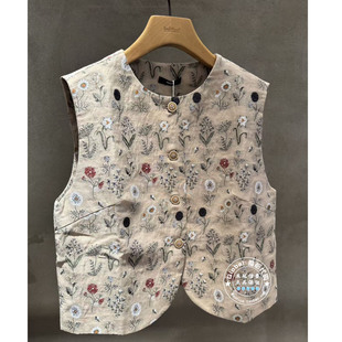 INITIAL国内代购 26春 女圆领绣花气质马甲26SWVFMCVV909不退换