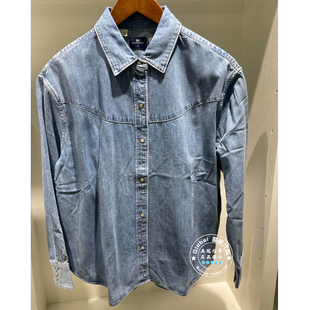 正品levis李维斯 26早春 女士丹宁翻领水洗牛仔衬衫 004TS-0003