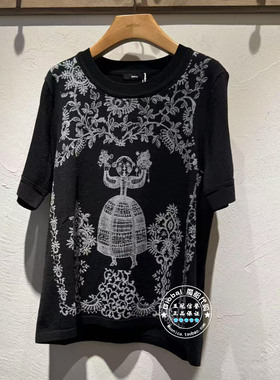 INITIAL国内代购 25秋女圆领印花时尚百搭T恤25FOTFMCVV512