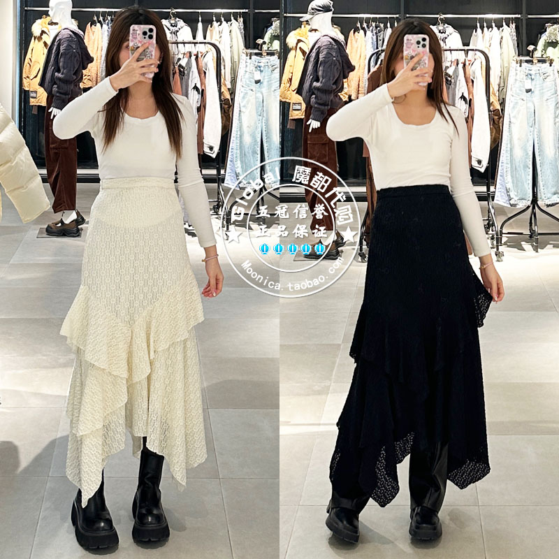 不规则半身裙MOUSSY中长款日系