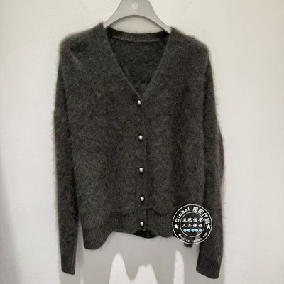 NUTS女装国内代购 25冬 纯色V领气质优雅羊毛针织开衫6480521A1