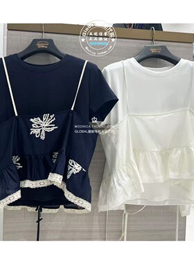 特价 MOUSSY国内代购 26夏 两件套休闲风短袖T恤衫028JSC80-1027
