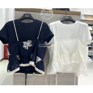 特价 MOUSSY国内代购 26夏 两件套休闲风短袖T恤衫028JSC80-1027