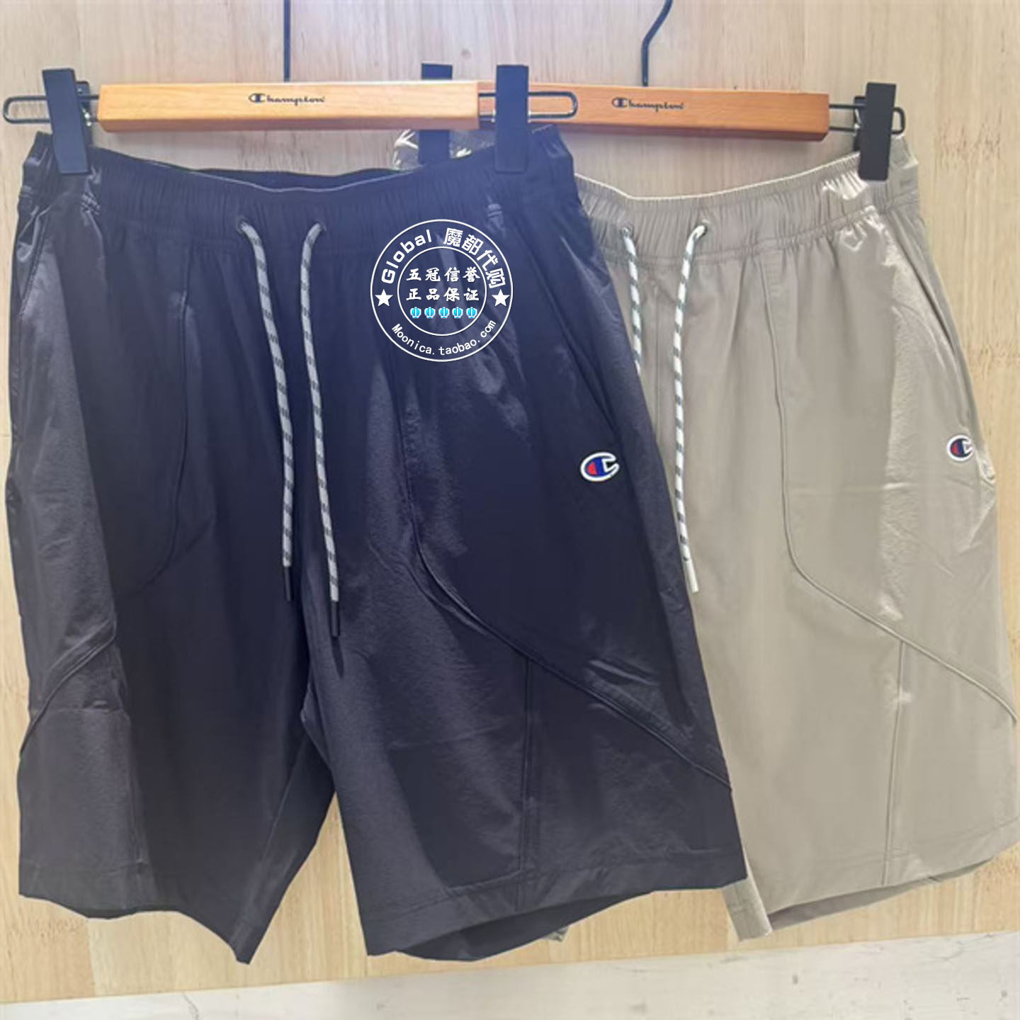 CHAMPION冠军国内代购 26夏 松紧腰抽绳休闲裤短裤男 U6BSOSM134