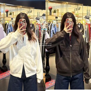 日系圆领字母拉链衫 特价 MOUSSY代购 25秋冬 2801 卫衣女028IAZ90