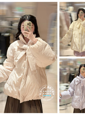 SNIDEL 国内代购 25秋冬 甜美蝴蝶结系带羽绒服外套 SWFC254318