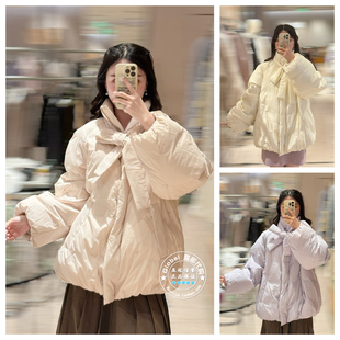 SNIDEL 国内代购 25秋冬 甜美蝴蝶结系带羽绒服外套 SWFC254318