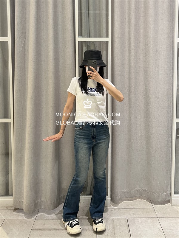 薄春夏棉微喇叭牛仔长裤女