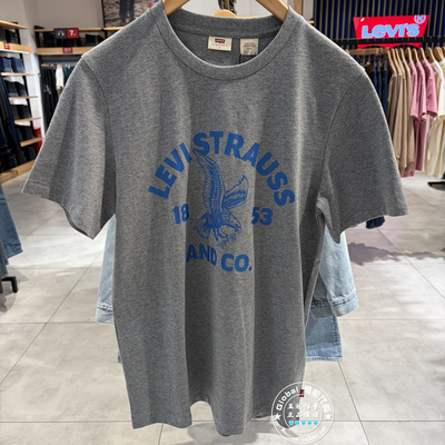 特价正品levis李维斯 26春 灰色字母印花圆领短袖T恤男008FM-0000