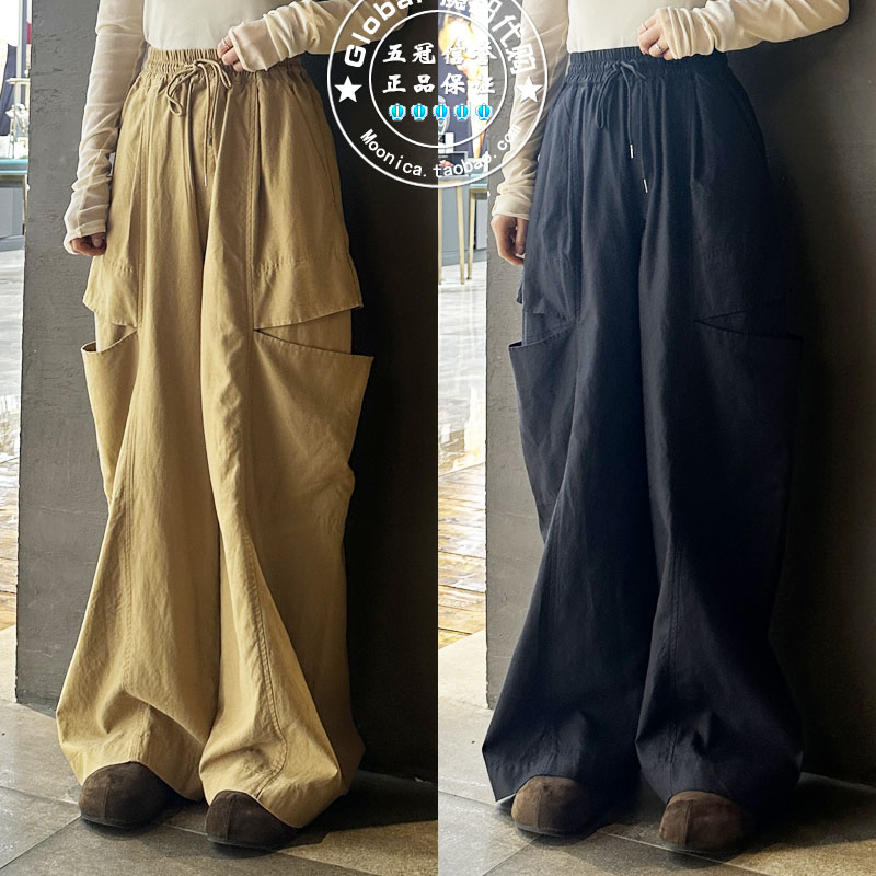 MOUSSY25春宽松抽绳阔腿工装裤