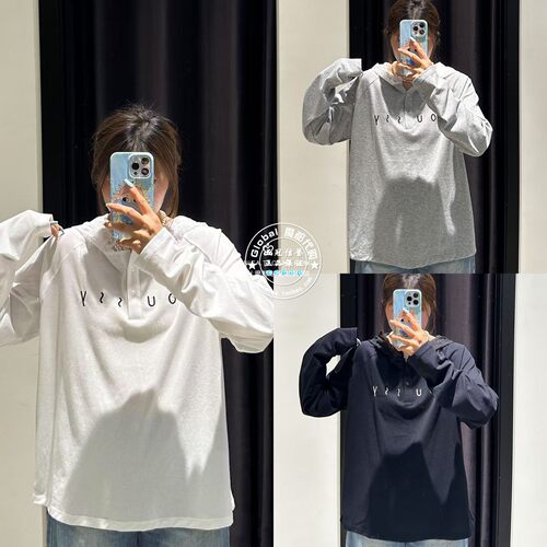 MOUSSY字母蕾丝连帽卫衣上衣女