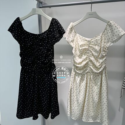 特价 MOUSSY国内代购 26夏 甜蜜褶皱休闲连衣裙子 028JSC33-1026