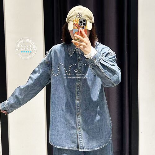 MOUSSY26春夏刺绣牛仔长袖衬衫