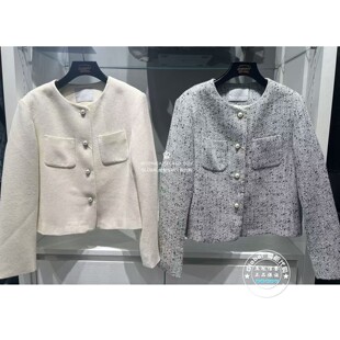 MOUSSY国内代购 25秋冬 日系纽扣小香风西装外套女 028IAB30-1101