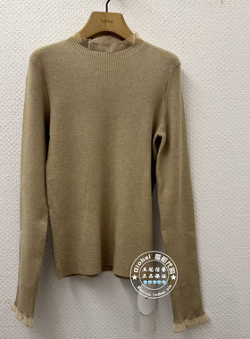 INITIAL国内代购 25冬 女蕾丝立领修身针织衫25WOTFMCVV890不退换