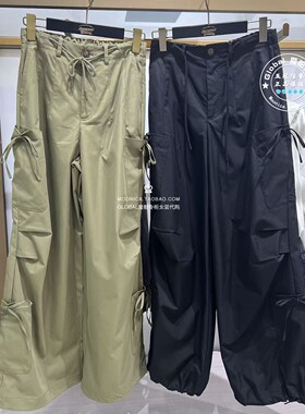 特价 MOUSSY国内代购 26夏 工装风蝴蝶结休闲裤子女028JSB31-1028