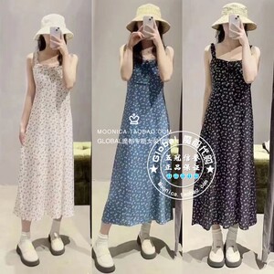 MOUSSY代购 23夏 印花吊带长款连衣裙 028GSZ30-0590/GA730-6120