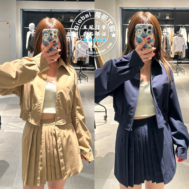 SLY春款翻领拉链短外套