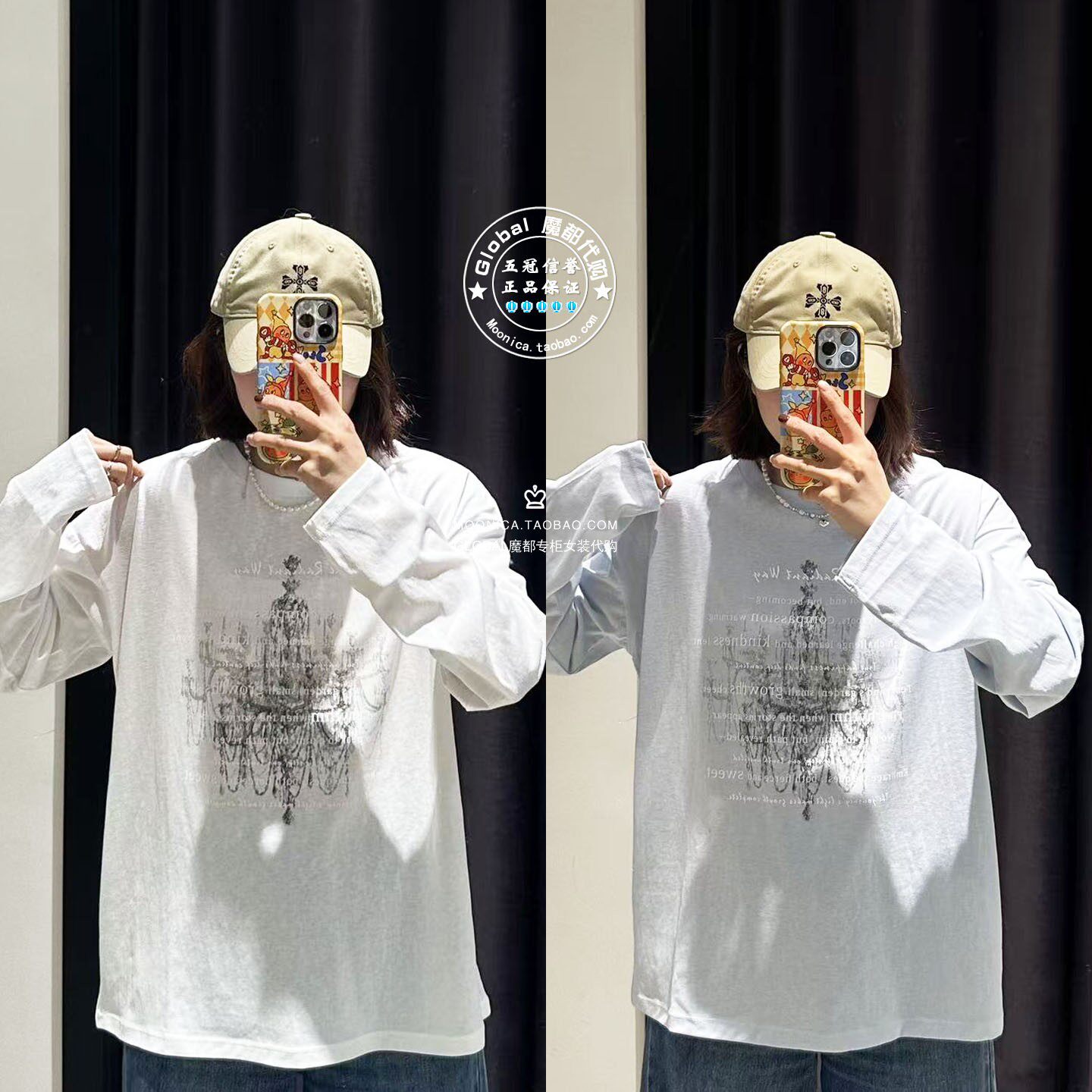 MOUSSY国内代购 2026春夏 日系字母印花长袖T恤衫女028JSA90-1019