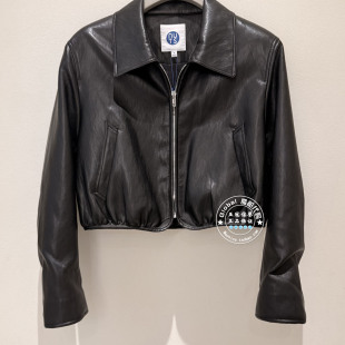 纯色翻领休闲百搭短皮革外套6340412A1 2025冬 NUTS女装 国内代购