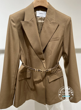 MOFAN/摩凡 国内代购 25秋 时尚搭腰带纯色西装外套 MBU574219