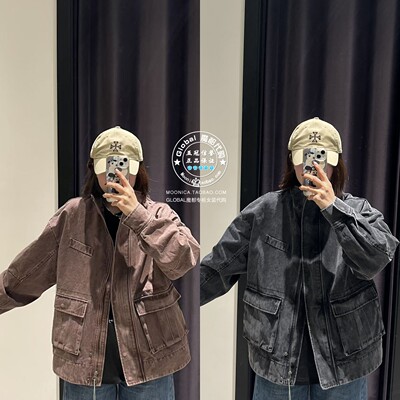 MOUSSY复古立领牛仔夹克衫外套女