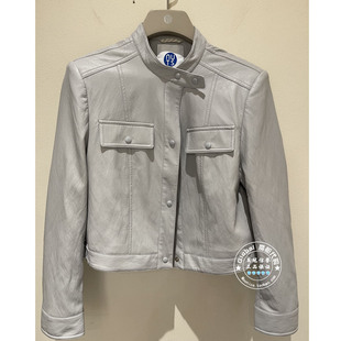 NUTS国内代购 2026春 纯色立领时尚短款皮革外套7180421A1