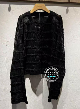 INITIAL国内代购 25秋 女圆领褶皱时尚短外套25FJKFLMXX066