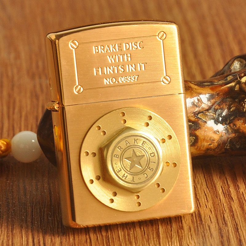 包邮佐罗黄铜煤油打火机防风905个性1937复刻拉丝切角刹车盘创意