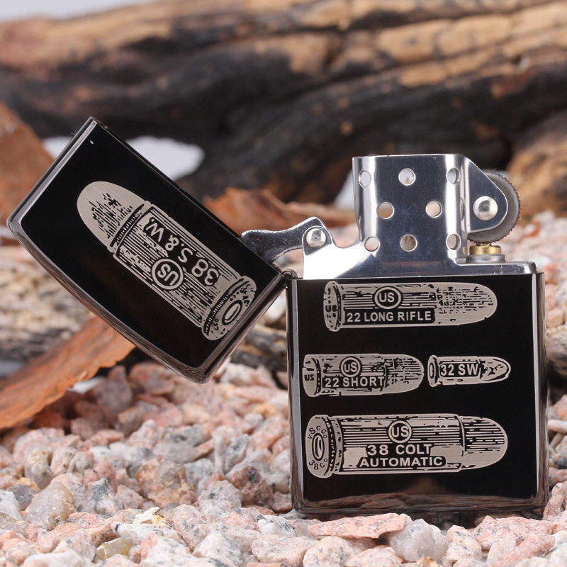 佐罗ZORRO打火机防风煤油902黑冰子弹头纯铜创意礼品礼物送男士礼