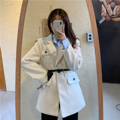 Real price temperament versatile retro loose thin corduroy plus cotton thickened coat