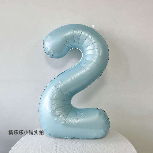 40寸婴儿蓝数字气球生日数字气球蓝色生日布置装饰