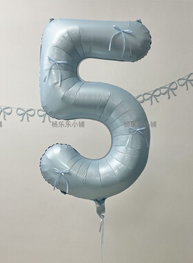 生日快乐主题40寸蓝色数字气球生日布置装饰场景布置拍照道具
