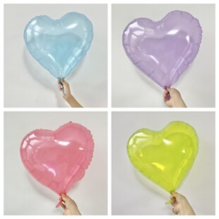 全透明水晶爱心气球18寸爱心气球水晶乳胶气球10寸充氦气可飘空