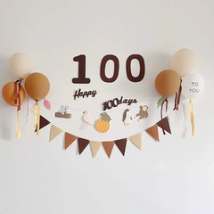 宝宝百天布置装饰百天拍照道具happy 100days 乳胶气球百日宴装饰