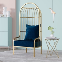 Одноместное бархатное сиденье королевского синего цвета (с подушкой)