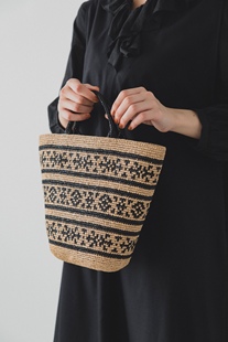 flat材料包 lion竹和纸钩针提花手拎包sasawashi 横田图解 little