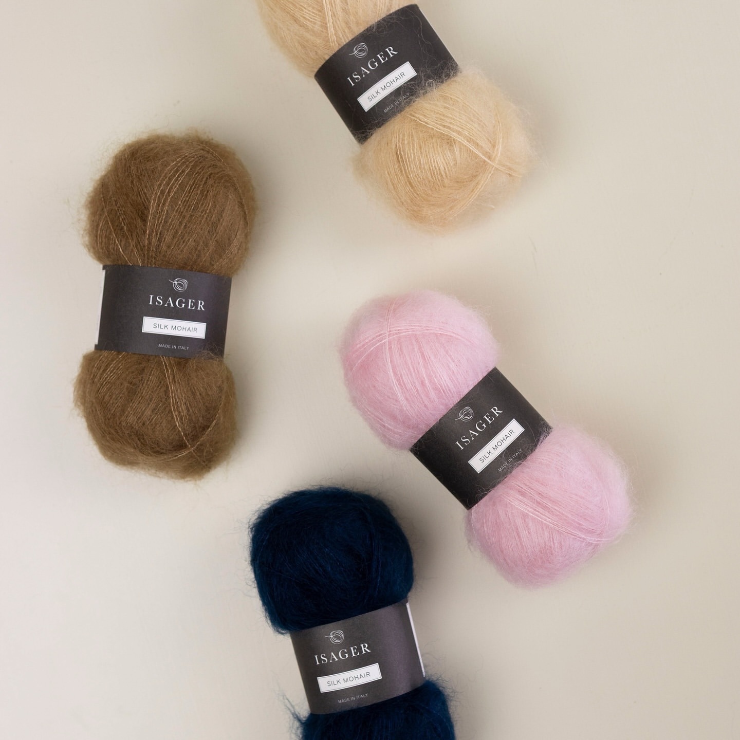 ISAGER Silk Mohair真丝马海毛丹麦进口秋冬细线光泽亲肤25g210米