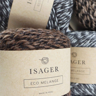ISAGER Eco Melange 婴幼羊驼毛未染色夹花羊毛柔软亲肤50g 150米